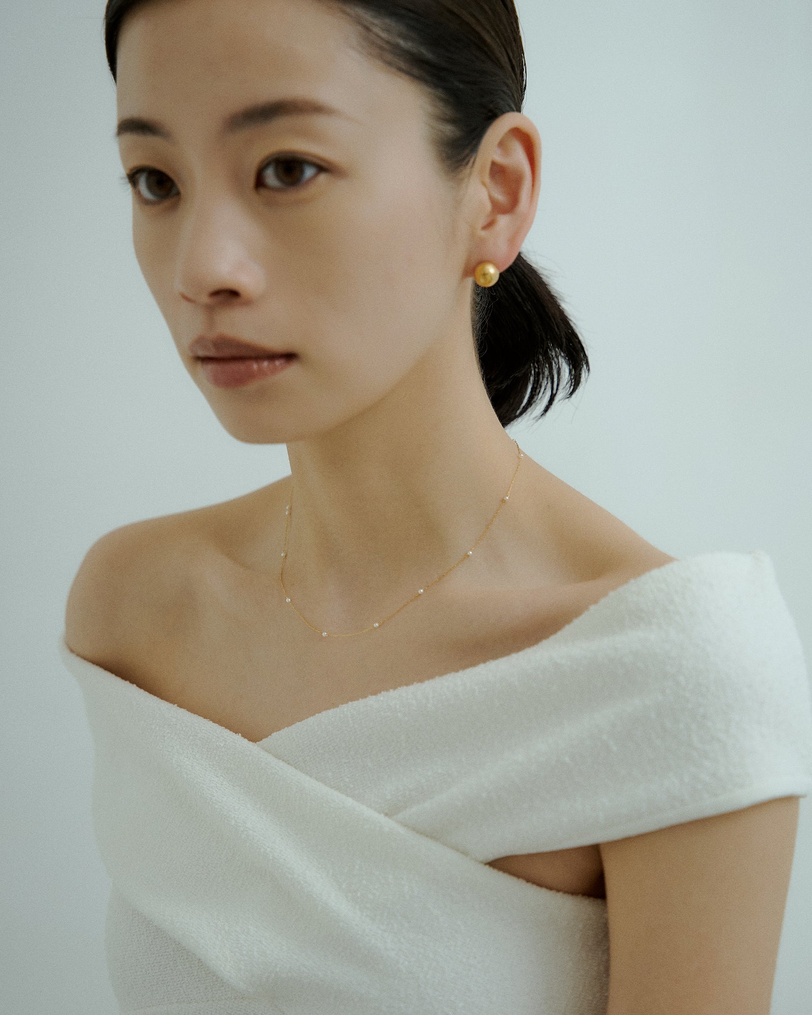 [24KGP]Dot Tiny Pearl Necklace