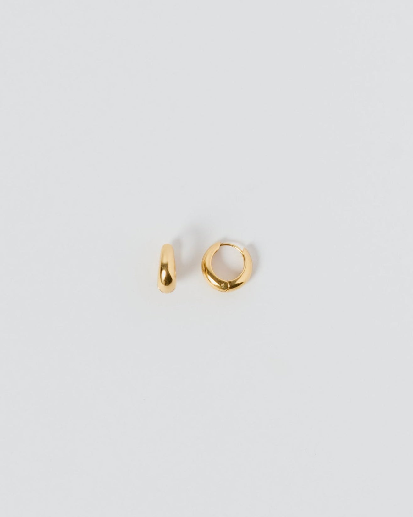 [24KGP] Mid Drop Hoop Pierced Earrings