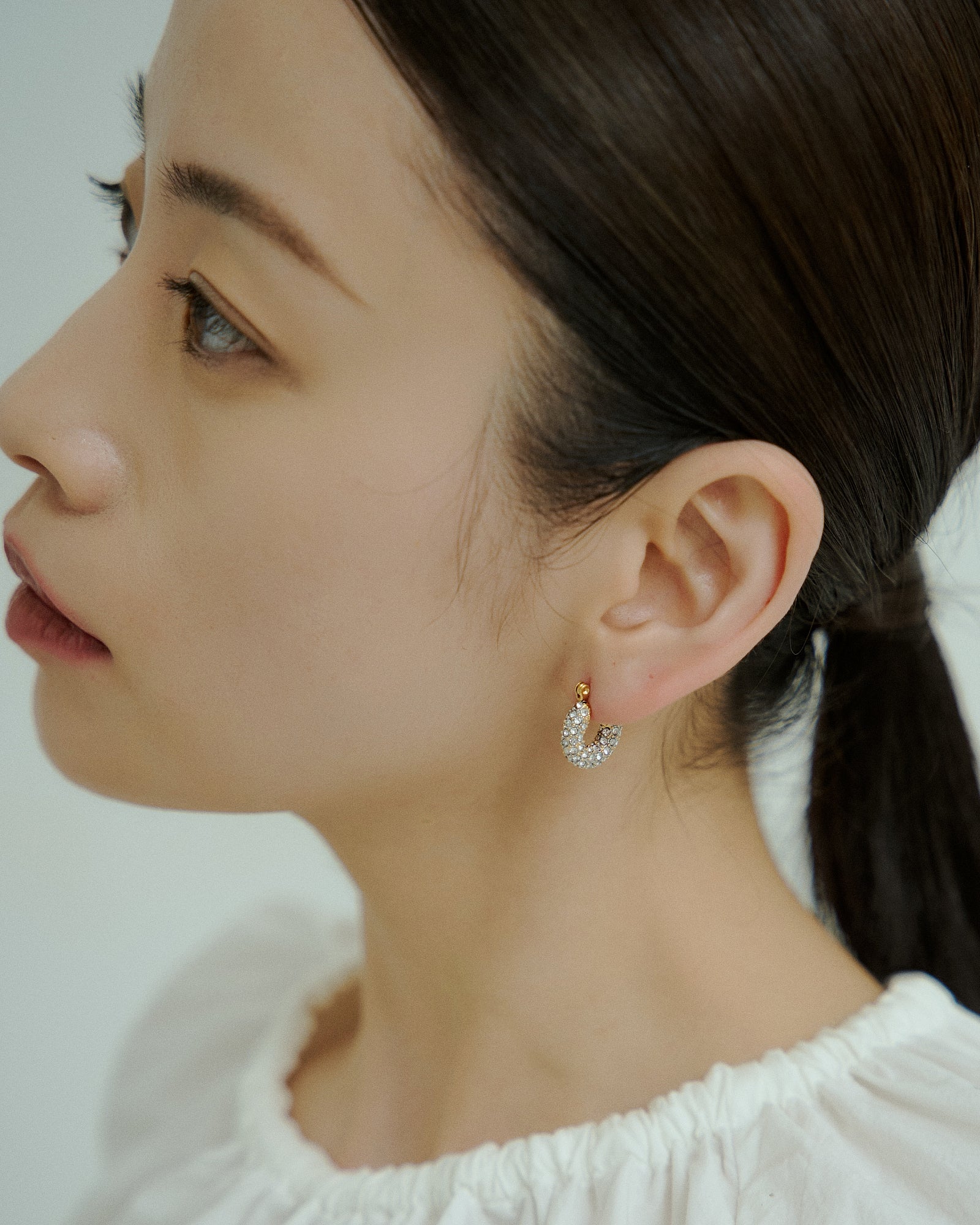 [24KGP]Zircon Chubby Hoop Pierce