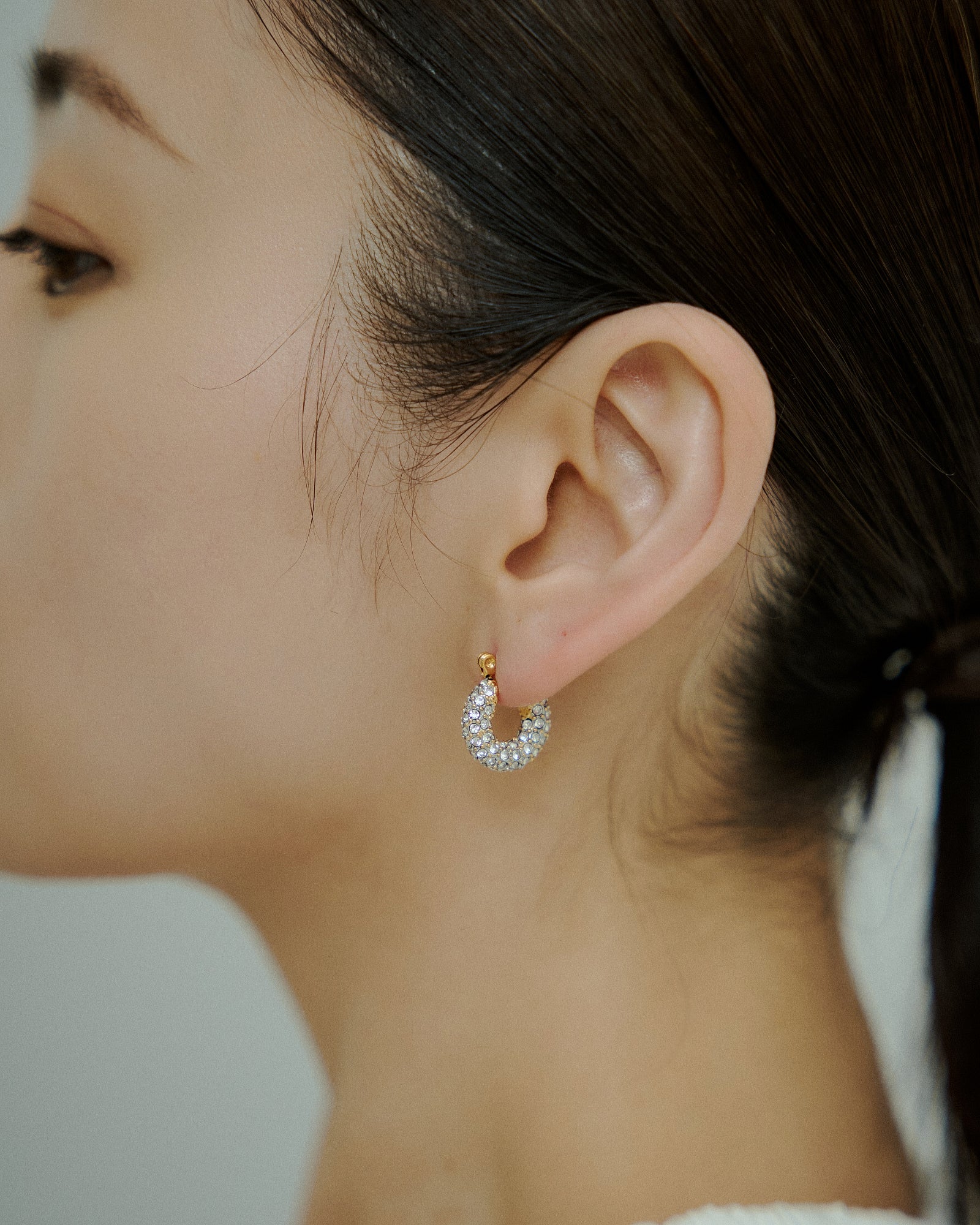 [24KGP]Zircon Chubby Hoop Pierce