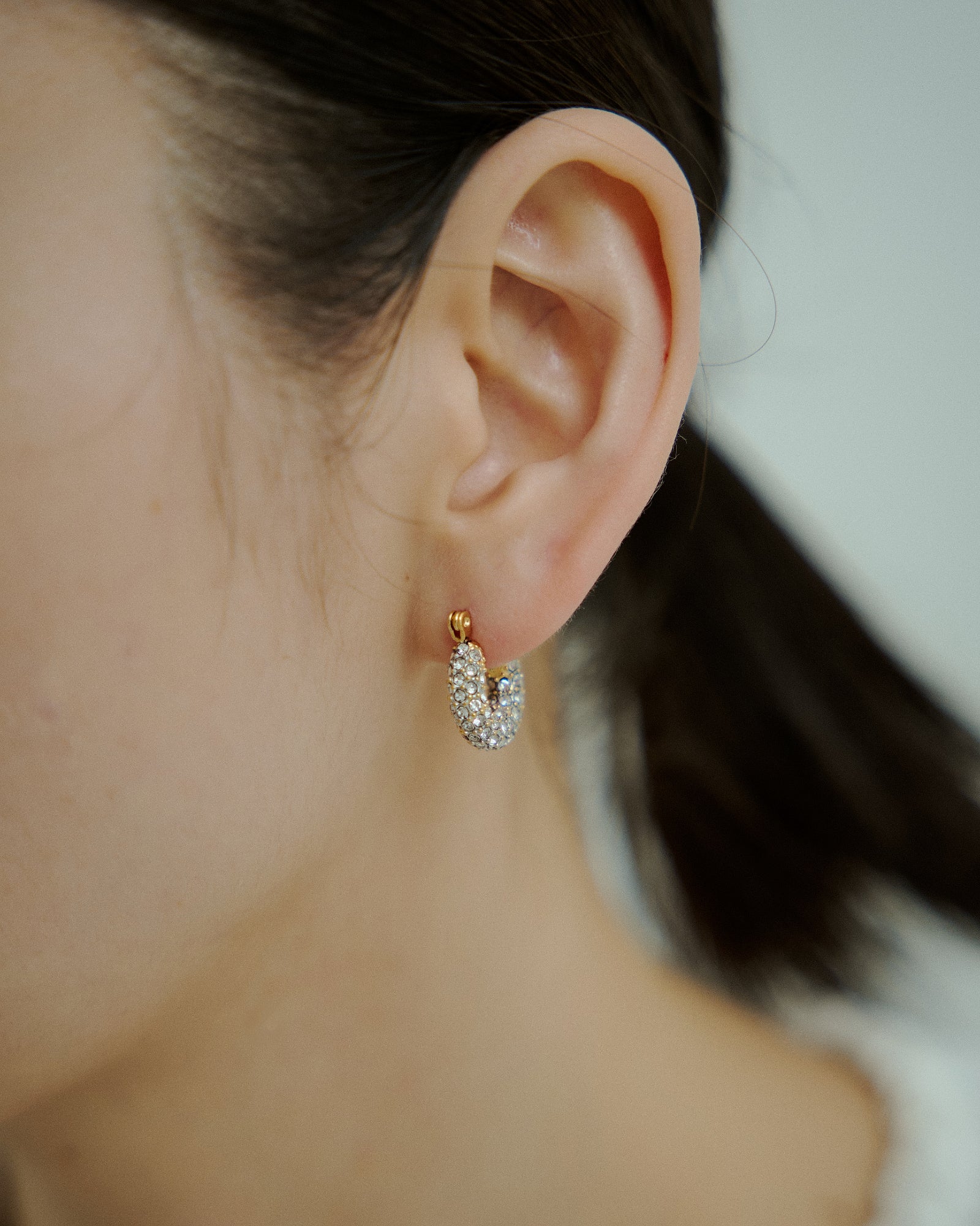 [24KGP]Zircon Chubby Hoop Pierce