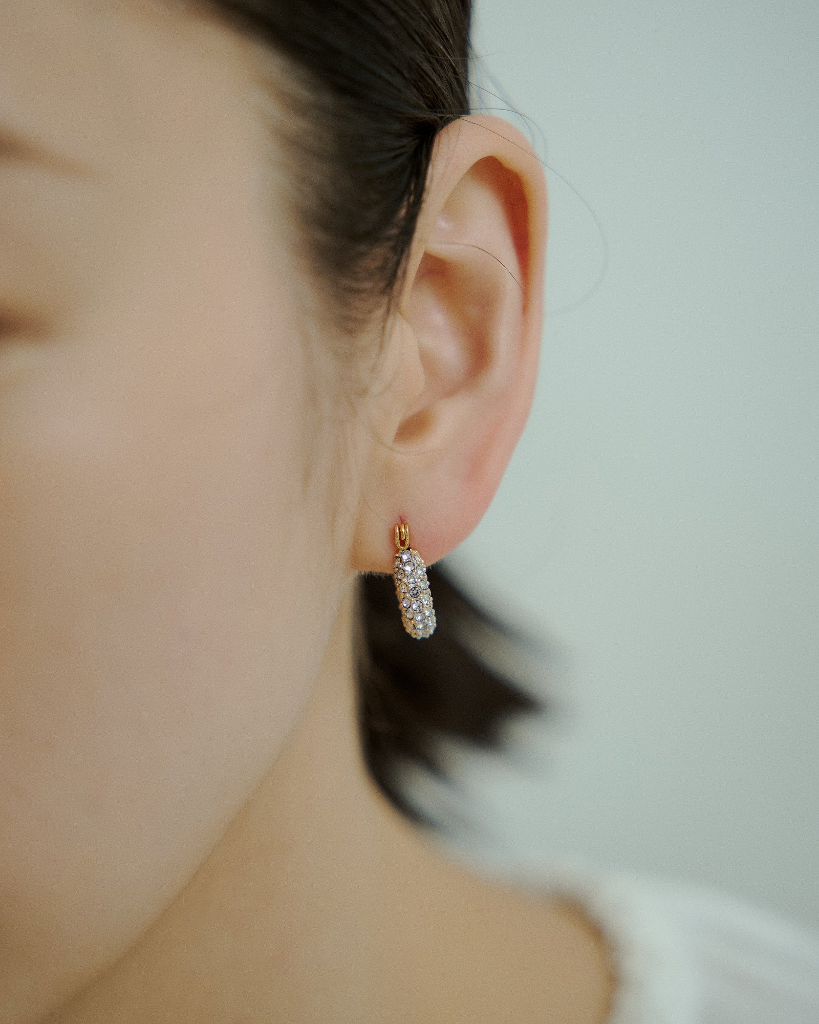 [24KGP]Zircon Chubby Hoop Pierce