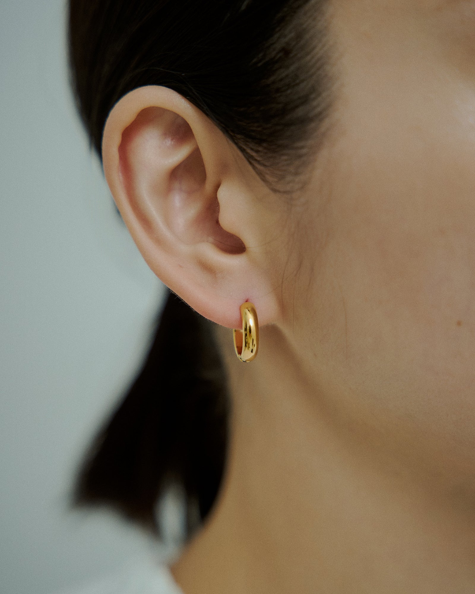 [24KGP]Bold Medium Hoop Pierce