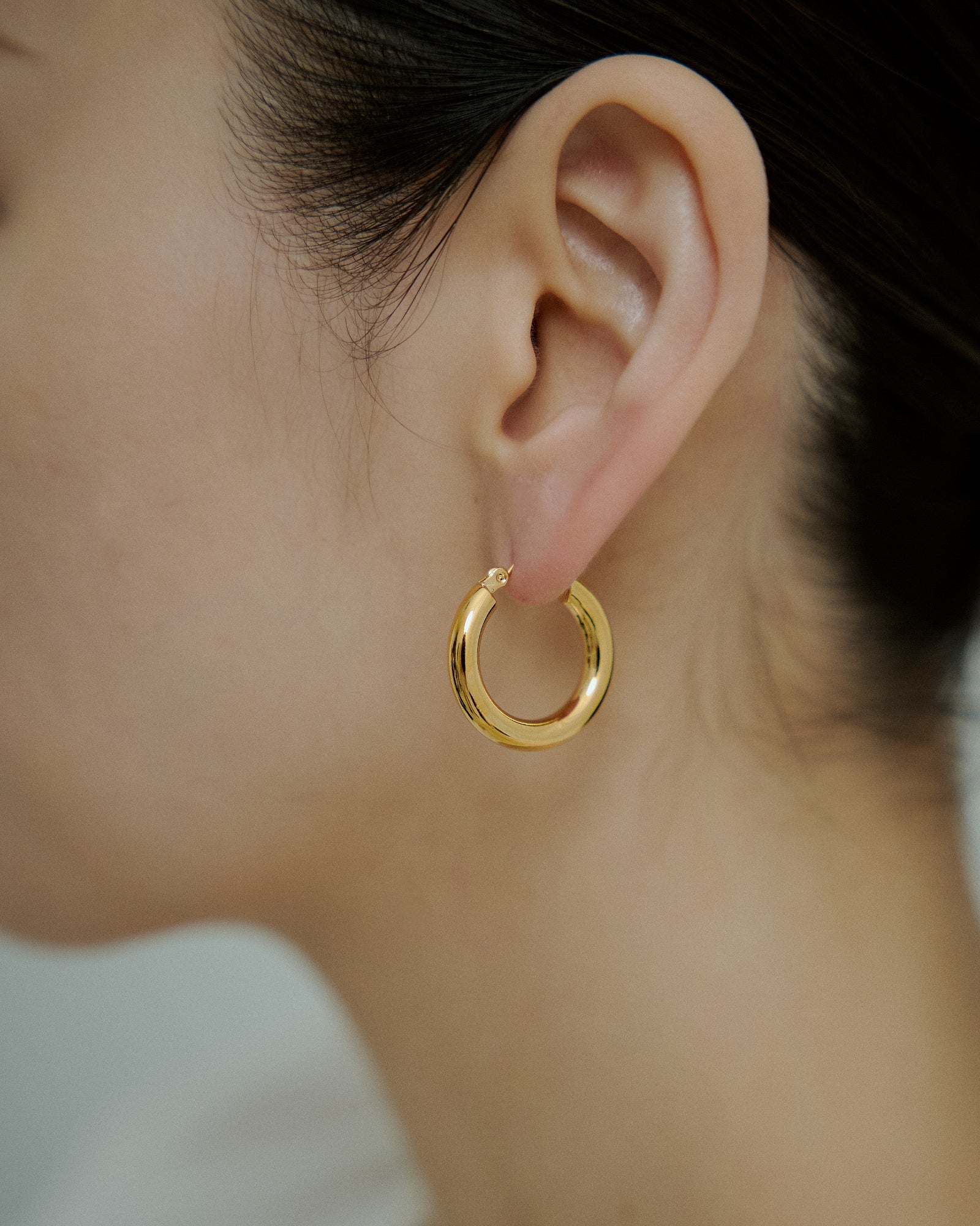 [24KGP]Mid Chubby Hoop Pierce