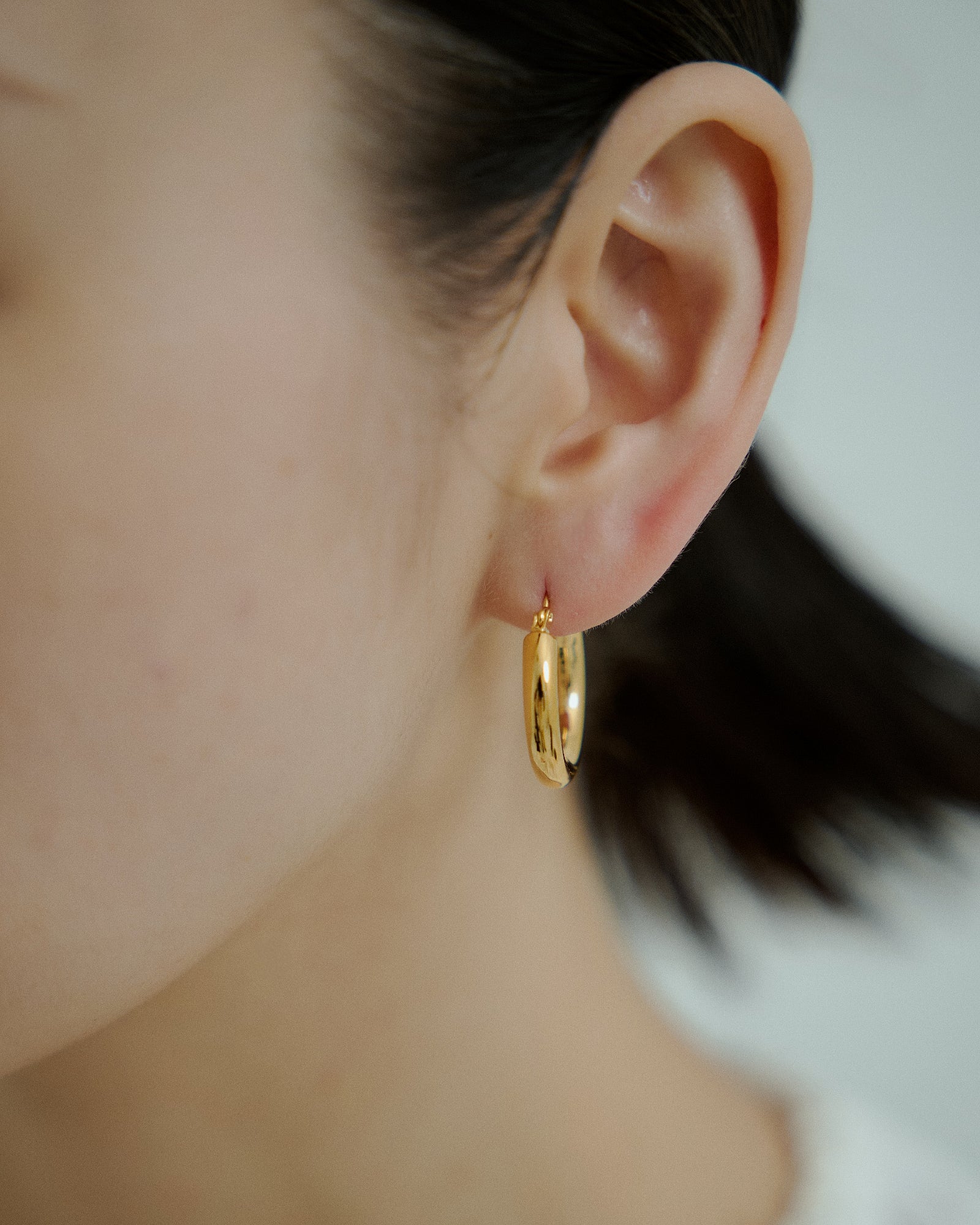 [24KGP]Mid Chubby Hoop Pierce